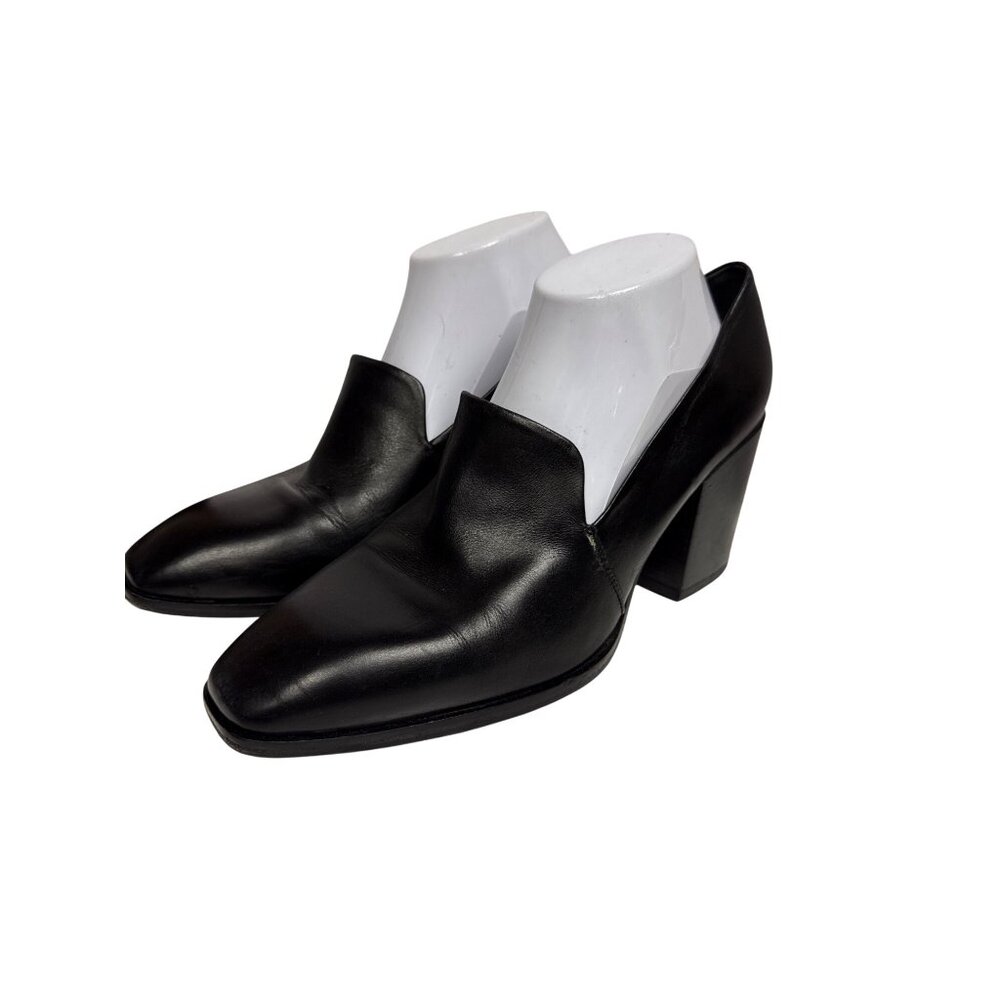 Aeyde Allyson Women's Heeled Loafer Black Leather Calfskin Italy Eu 41 10.5 Flaw — image 3 of 8